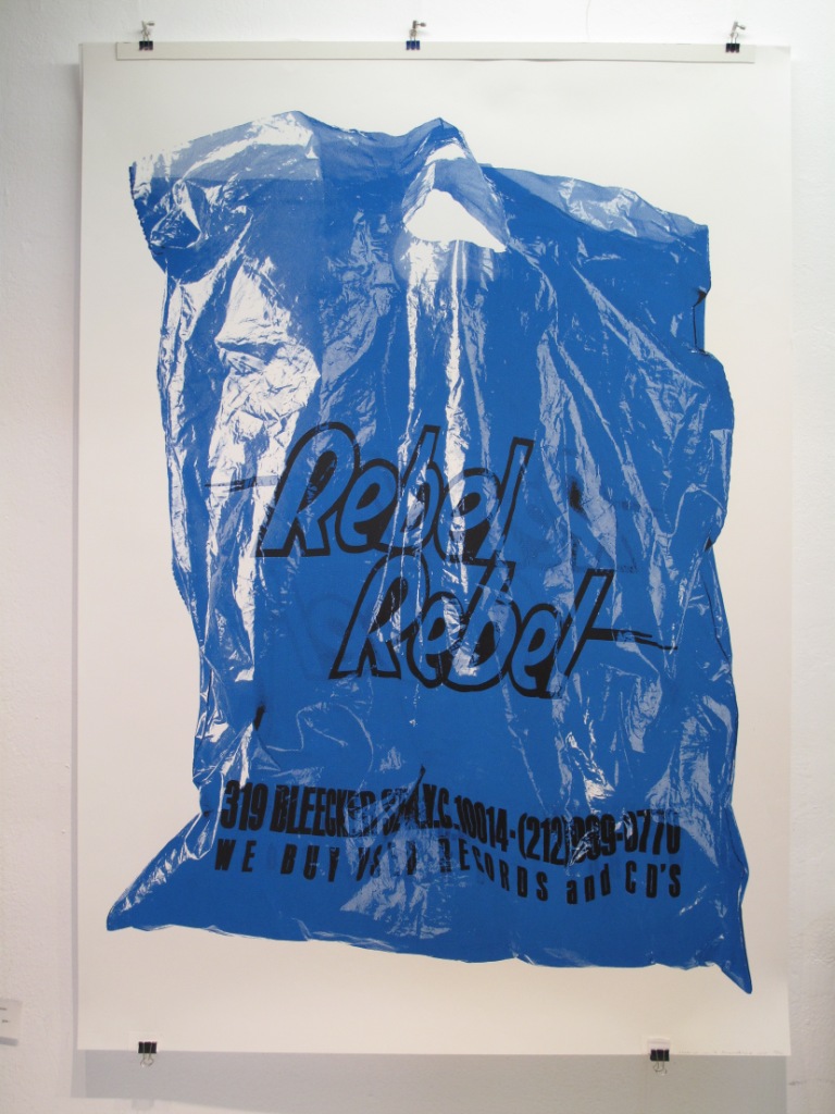 Atelier mit Meerblick: "rebel rebel" originaler dreifarbiger Siebdruck auf Papier (142x100cm) 2015
